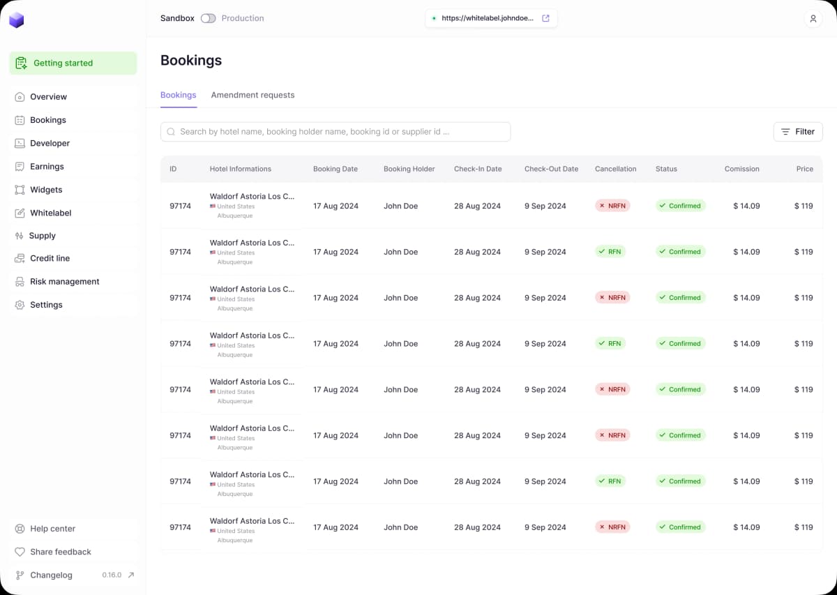 Booking tools for OTAs & agencies