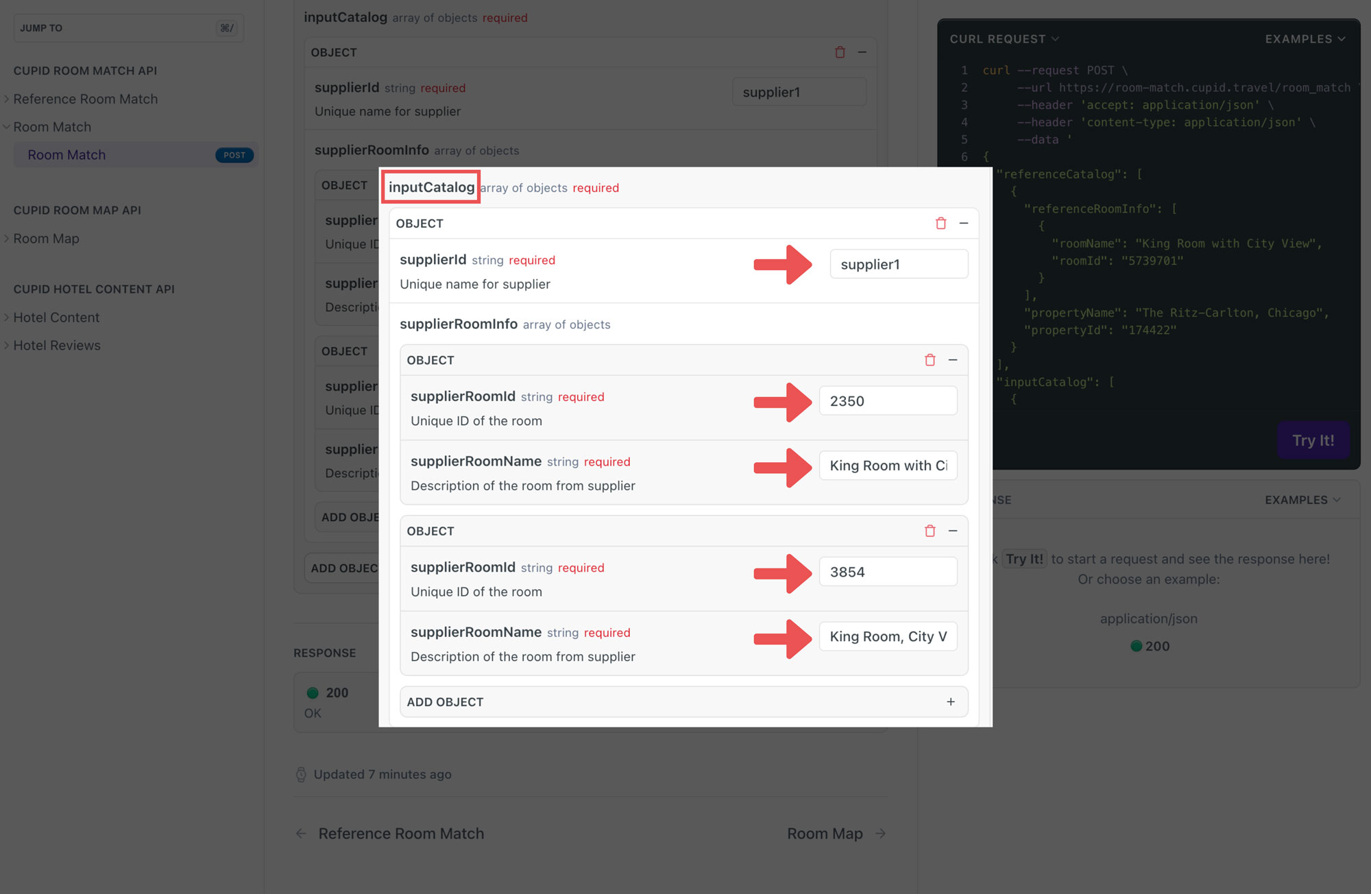 Input your supplier catalog IDs